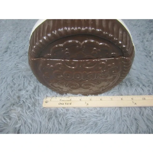 Vintage Brown Ceramic Sandwich Cookie Jar Cookies Japan Kitchen Retro Decor